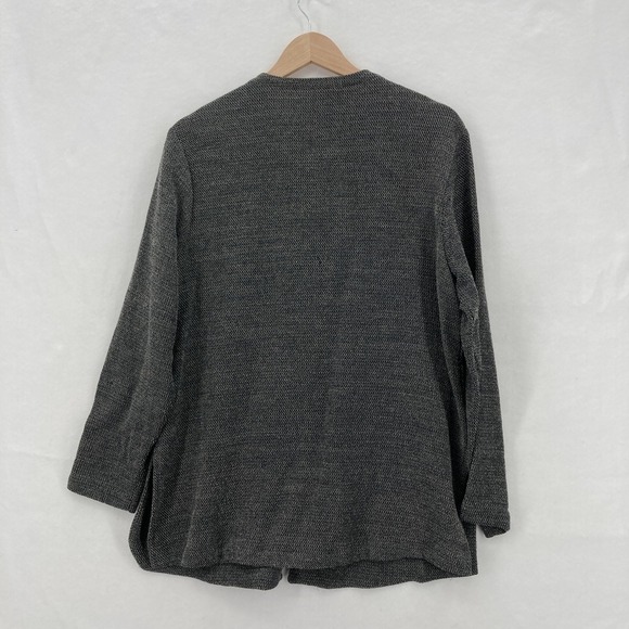 Eileen Fisher Jacket Skirt Set Womens Medium Gray Wool Blend Button Front Travel - Picture 10 of 16